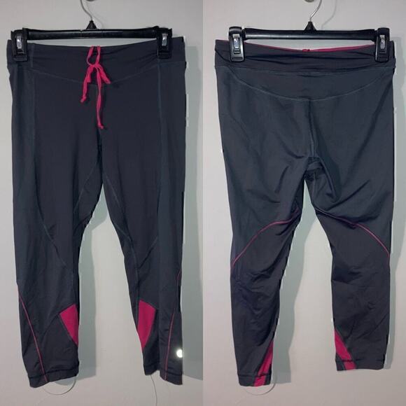 Lululemon Cropped Running Leggings Wet Dry Warm Size 6 - Picture 1 of 9